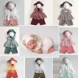 Clothing Sets Baby Girl Pography Costumes Cute Hat Lce Top Shorts 3pcs Set Born Infant Souvenir Picture 100 DaysClothing SetsClothing