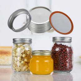 Drinkware Lid Mason Jar Tinplate Canning Lids 70MM 86MM Regular Mouth Bands Split-Type Leak-proof Covers with Seal Rings