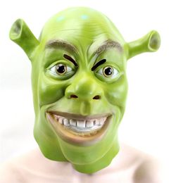 Party Masks Green Shrek Latex Masks Movie Cosplay Prop Adult Animal Party Mask for Halloween Party Costume Fancy Dress Ball 220826