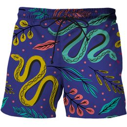 Summer Men Casual Shorts 3d Snake pattern Trousers Women/Men Swimming surfing shorts Men Funny Sport Pants men clothing 220624