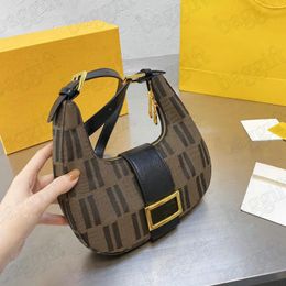 Сумки на плечах дизайнер винтаж Zucca Pattern Half Moon Bag Bag Brown Multi -Plound Canvas Mags Sacks Tote Tote Luxurys Designers кожа