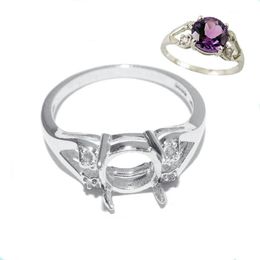 Cluster Rings Beadsnice Sterling Silver 925 Fine Jewellery Round Accessories Diy Semi Mount Gem Ring Setting Diamond Wedding