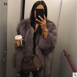 Elegant fluffy faux fur coat women Short furry fake fur winter outerwear pink grey coat autumn casual party overcoat LJ201106