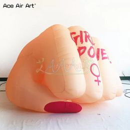 3m Long High Quality Inflatable Fist Model Girl Power For Advertising Decoration Made By Ace Air Art