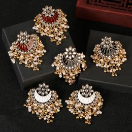 Dangle & Chandelier Ethnic Retro Moon Turkish Jhumka Earrings For Women Pendientes Baroque Pearl Tassel Jewelry BrincosDangle DangleDangle