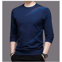 Men's T-Shirts Cotton T Shirt Men Casual O-neck Long Sleeved Mens Tshirts Spring Autumn High Quality Print T-shirt Male Clothes Y900