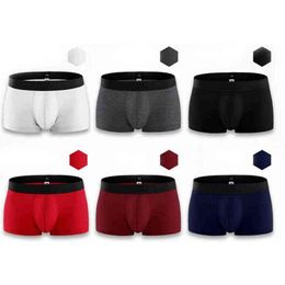 Goodeal 4pcs Mens Underwear Boxers Pack Elastic Seamless Panties Comfortable Breathable Cotton Simple Underpants Boxershorts G220419