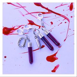 -Anhänger Halsketten Vintage Vampirharz-Flasche Reißverschluss Halskette Blutglas gefälschter Gula Anhängerpendant