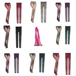 Socks & Hosiery Ladies Summer Ultra-Thin Ice Silk Stockings Sexy Candy Colour Tights Solid Pantyhose Thin TightsSocks