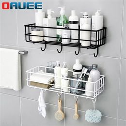 Punchfree Bathroom Shelf Iron Punch Corner Frame Kitchen Shower Wrought Shampoo Storage Accessories 220527