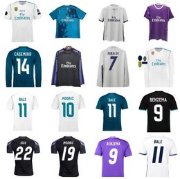 -2016 2017 2018 Real Madrids Soccer Trikot 16 17 18 Bale Benzema Modric Retro Football Shirts Vintage Isco Maillot Sergio Ramos Marcelo Camiseta Long und Short Shirt