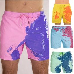 Magical Change Colour Beach Shorts Summer Men Sports Trunks Swimsuit Portable Fashion Changing Quick Drying 220715