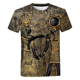 Мужские футболки Древнее черное египетское искусство 3D-принте