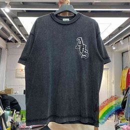 2022ss Askyrself T-shirt Men Women Best Quality Vintage Embroidered Letters Oversize Tops Tee Washed Summer Style Short SleevesT220721