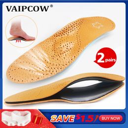 2 pairs s Leather orthotics Insole for Flat Foot Arch Support 25mm Orthopaedic Silicone Insoles men and women shoe pad
