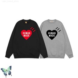 Human Made Big Heart 380g Heavyweight Fleece Cotton Sweatshirts Men Women Warm Winter W220812