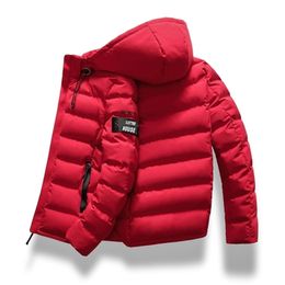 drop Fashion Men Winter Jacket Coat Hooded Warm Mens Winter Coat Casual Slim Fit Student Male Overcoat ABZ82 210914