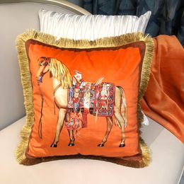 Fashion Pillow Case Horse Printed Office Multi-functional Pillowcase Animal Design Back