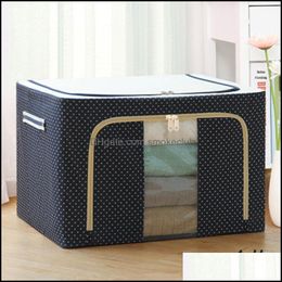 Storage Bags Home Organisation Housekee Garden Oxford Cloth Steel Frame Box For Clothes Bed Sheets Blanket Pillow Shoe Holder Container Or