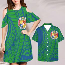 Women's Fashion Dresses Off-the-Shoulder Ropa And Men Shirt Summer Couple Holiday Clothes Bohemian Print Vestidos De Fiesta 4XL 220627