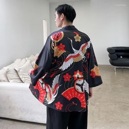 Ethnic Clothing Japanese Style Print Kimono Cardigan Men Harajuku Women Summer Yukata Female Streetwear Traditional Haori V2221