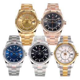 Top Luxury Mens Watch Inner Ring Work Automatic Watches 904 Stainless Steel Multiple Styles Casual Clock