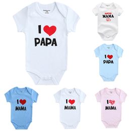 Baby boy clothes Mama Papa Soft Short Sleeve 100%Cotton overalls baby Rompers Toddler Girls Clothes roupas de bebe Jumpsuit 220707
