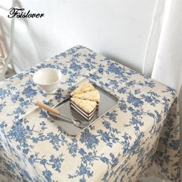 FSISLOVER Deco DIY Floral Table Cloth Cotton Tablecloth Round Tablecloths Dining Table Cover Obrus Tafelkleed mantel mesa nappe T200707
