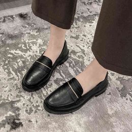 Dress Shoes Women Fashion Pumps High Heels Leather Loafers Luxury Mules Slip on Office Square Toe Oxford Ladies Casual 220518