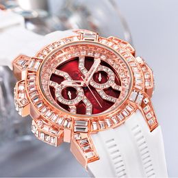 Wristwatches Cool Men Watches 2022 Luxury Bling Diamond Iced Out Watch For Hip Hop Mens Wristwatch Waterproof Rose Gold Relogio Masculino