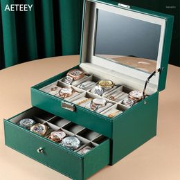 Watch Boxes & Cases Double-layer 20 Position Box With Skylight Jewellery Storage Hand String Large Capacity Collection BoxWatch Hele22