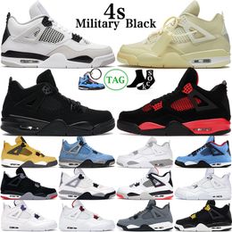 Discount 4s Chaussures de basket-ball rétro Jumpman 4 Military Black Cat Universit