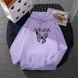 Women's Hoodies & Sweatshirts Jodimitty Punk Butterfly Print Sweatshirt Women Hoodie Cute Hip Hop Oversized Kawaii Womens Tops Clothes Crewn