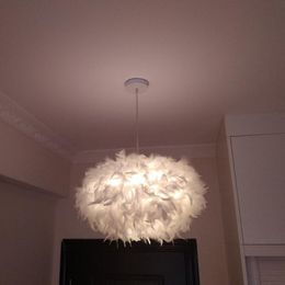 Pendant Lamps Modern Feather Lights LED Lamp Bedroom Decor Living Room Bedside Droplight Decoration Restaurant Hanging LampsPendant