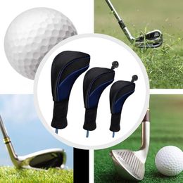 3pcs Golf Club Head Covers Woods Driver Long Interchangeable 1 3 5 7 Driver Fairway Hybrid Golf Putter Cover Headcovers 0704