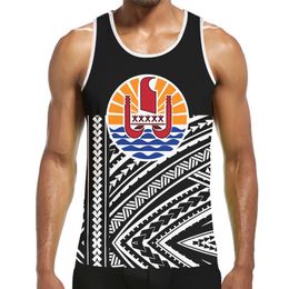 3D Print Polynesia Tahiti sea Summer Beach Sea Men's Tank Tops Casual Fitness Bodybuilding Gym Muscle Men Sleeveless Vest Shirt 220622