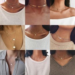 Pieces Boho Multilayer Moon Star Coin Choker Necklace For Girl Chain Necklaces Women On Neck Bijoux Collares Femme Jewellery Chokers Godl22