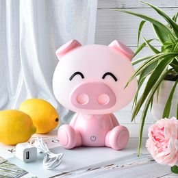 Touch Pig Lights Cute Baby Bedroom Lamp Night Light LED Night Lamp Bedside Decor Kids Desk Light Christmas Gift Valentines Day 201028