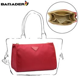 BAMADER Quality Waterproof Nylon Makeup Storage Bag Multifunction Insert Travel Women Cosmetic Bag Zipper Organiser Bag Liner 220505