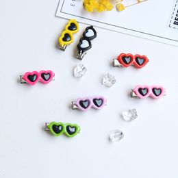 Cute Heart Sunglass Shape Hairpin for Pets Cat Small Cat Dog Headwear Accessories Peach Heart Hairpin Wholesale 1222756