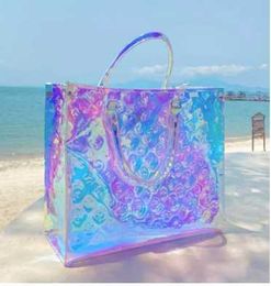 2022 New Design Clear Laser Holographic Summer Ladies Women Purse Shopping Bag Latest Designer Tote Bags