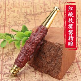 pipe Carved Taotie cigarette holder detachable cleaning copper end pull rod high efficiency Philtre tar