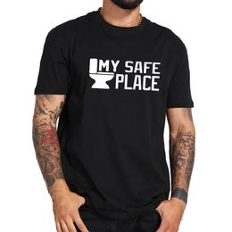 -Homens camisetas Meu lugar seguro Tshirt TACK PERSONALIDADE Moda de manga curta 100% algodão preto camiseta o tamanho da UE