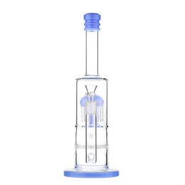 9.5-Inch Purple Mouthpiece Hookah Glass Bong with Honeycomb to Tree Percolator and 14mm Female Joint