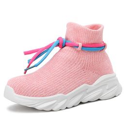Sapatos para crianças esportivas de 4-6 anos de malha de malha de tecido casual meninos meninos moda moda tênis Ultra Light Respirável Infantilatlético