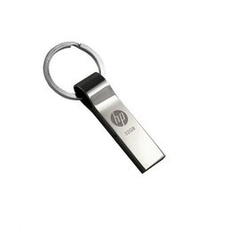 DHL delivery 8GB/16GB/32GB/64GB/128GB/256GB HP v285w Metal Keychain USB flash drive/Actual capacity pendrive/High quality USB 2.0 memory stick