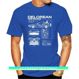 Back To The Future Delorean Schematic T Shirt Navy Cool Casual Pride T Shirt Men Unisex Fashion Tshirt Loose Size 01119 220702