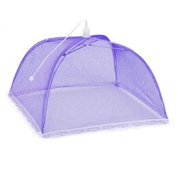 1PC Kitchen Food Cover Foldable Umbrella Shape Anti-fly Mosquito Mesh Cover Breathable Home Dining Table Net Lid Tent Kitchen Gadget Y220526