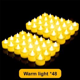 Flameless LED Tealight Tea Candles Wedding Light Romantic Candles Lights for Birthday Party Wedding Decor 220510