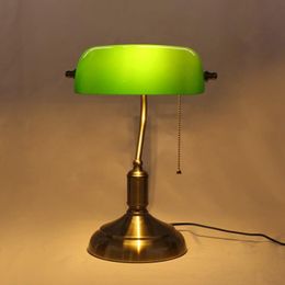 Table Lamps Glass Bank Lampshade Lamp European Style Folk Retro Study Villa Office Bedside LampTable